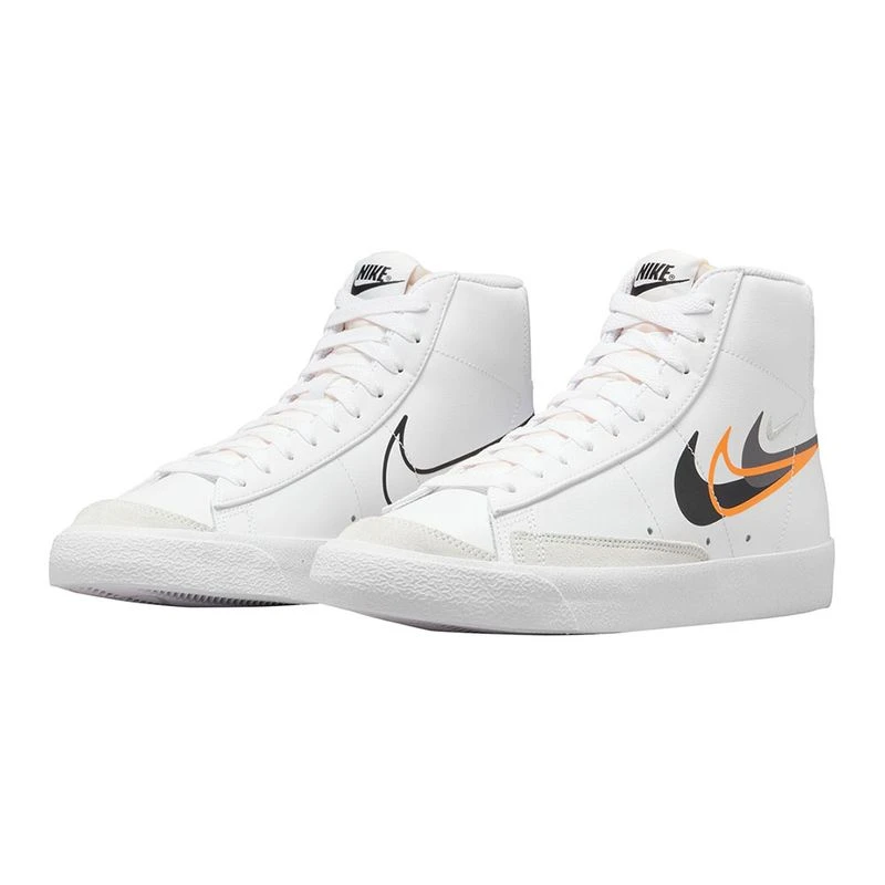 Nike Mens Blazer MID '77 Casual Shoes (White/Black/Bright Mandarin/Med