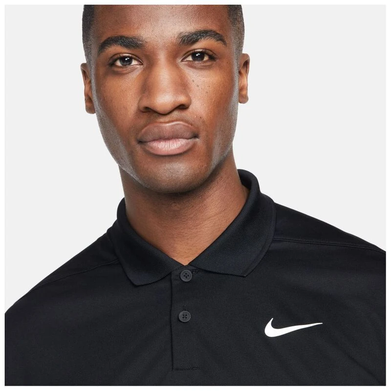 Nike Mens Dri FIT Victory Polo Black White Light Smoke Grey White