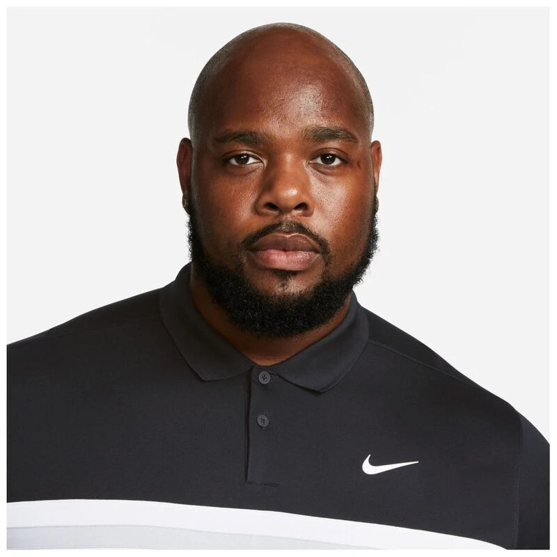 Nike Mens Dri FIT Victory Polo Black White Light Smoke Grey White