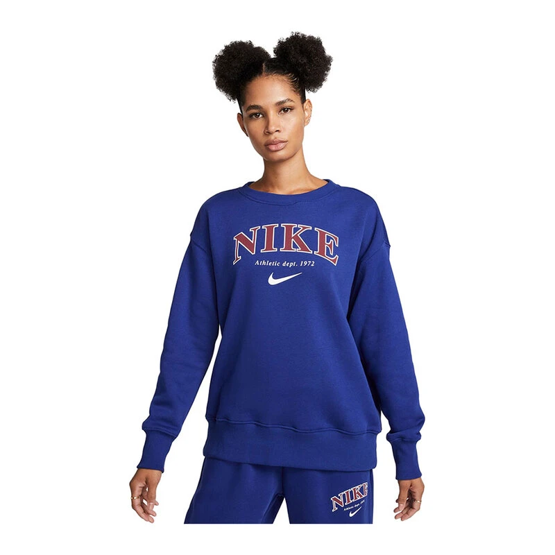 Nike T Shirt NSW Phnx FLC Os Crew Prnt Donna Blu privatesportshop