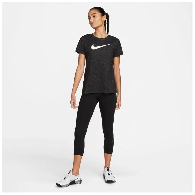 Nike Womens Dri-FIT Training Short Sleeve Top (Black/Htr/White) | Spor