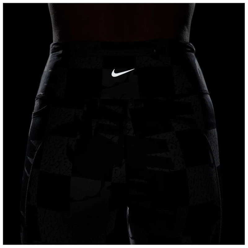 Nike Womens Epic Fast Mid Rise Tights Black Black Flat Pewter Reflect