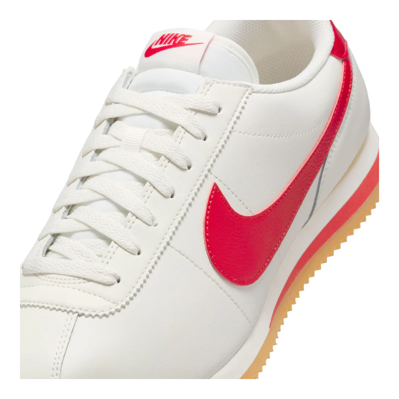 Nike Mens Cortez Casual Shoes (Sail/University Red-Gum  display picture 3