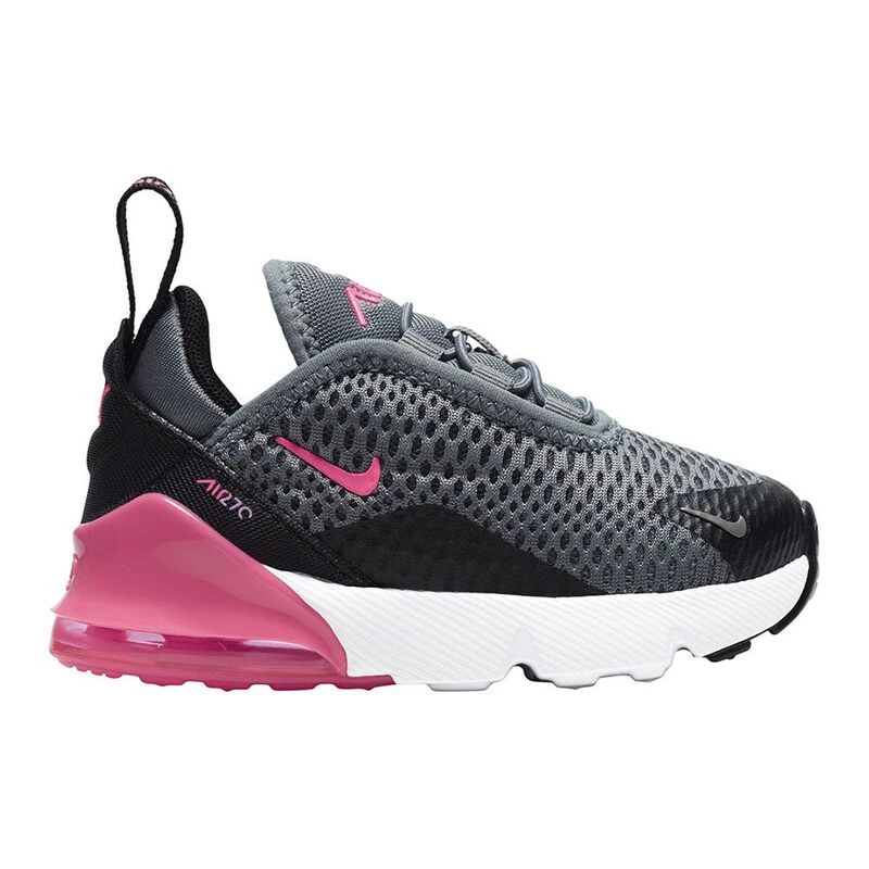 Nike Babies Air Max 270 TD Trainers Smoke Grey Hyper Pink Black White