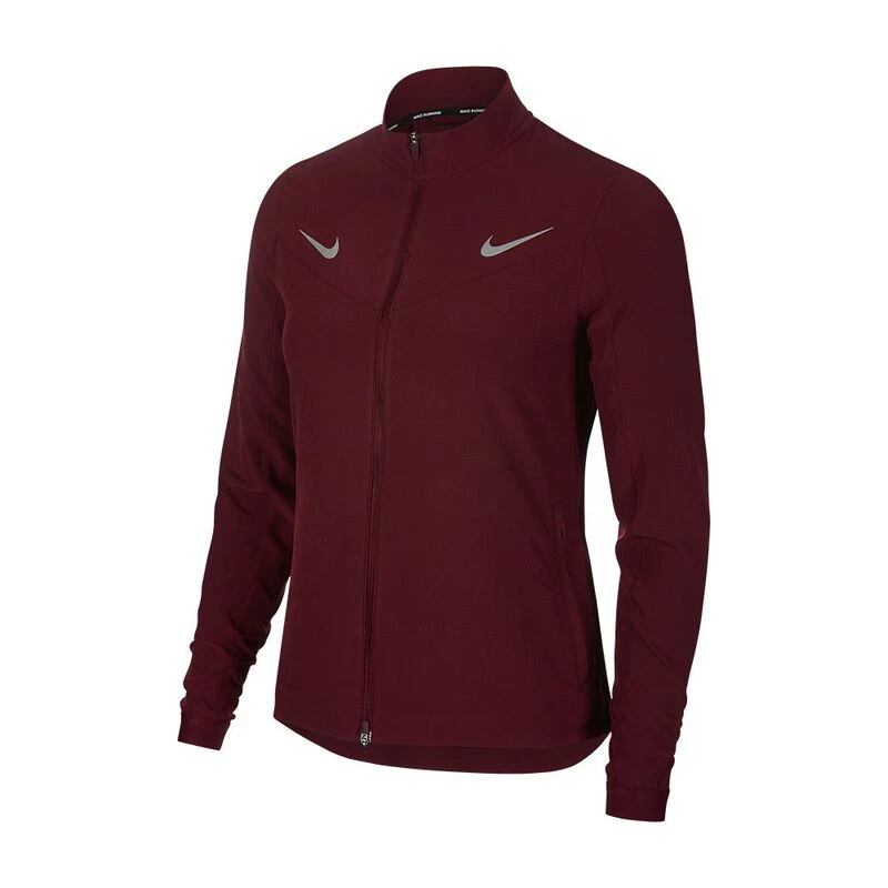 Nike Womens Tracksuit Jacket Dark Beetroot Reflective Silver Sport