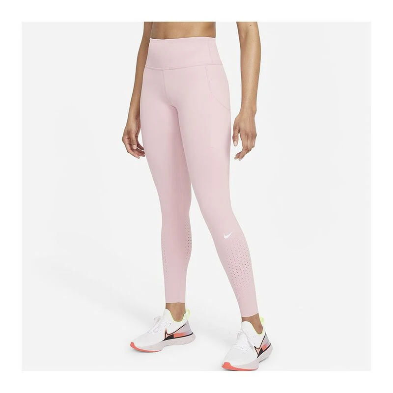 Nike Womens Epic LX Leggings Pink Glaze Reflective Silver Sportpur