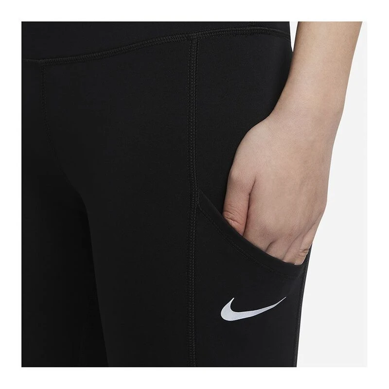 Nike Womens Epic Luxe Cool Cropped Leggings (Black/Reflective Silver)