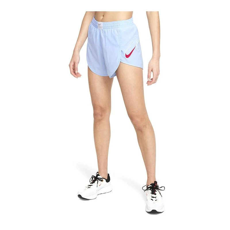 Nike Womens Dri FIT Retro Running Shorts Psychic Blue Reflective Silv