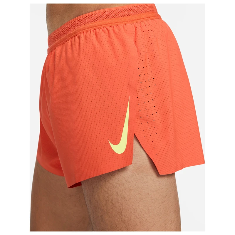 Nike Mens AeroSwift 2 Inch Shorts Orange Ghost Green Sportpursuit