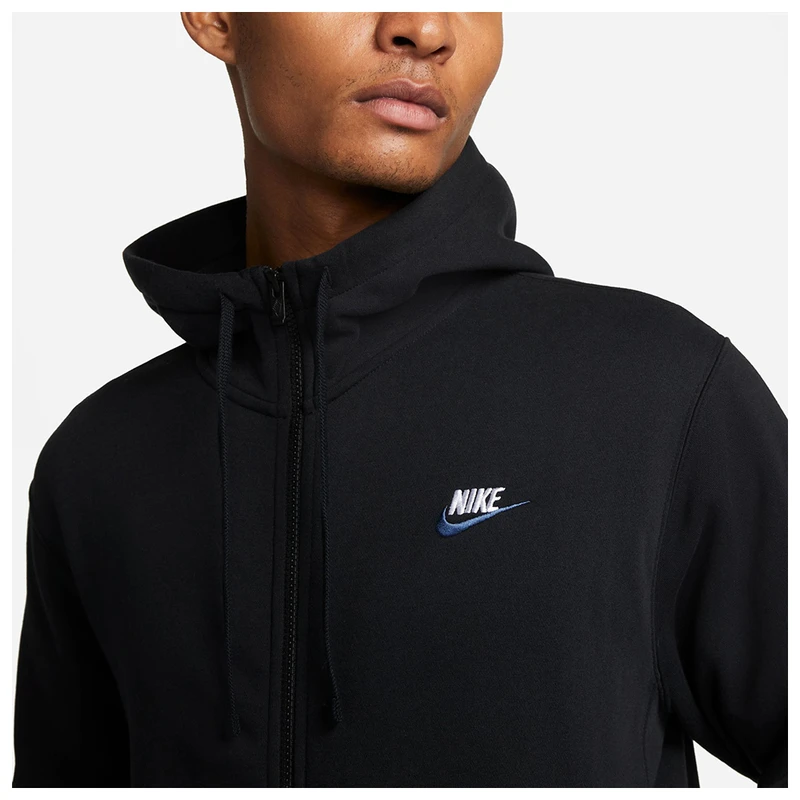 Nike Mens Sportswear Club Fleece Hoodie Black White Sportpursuit.c