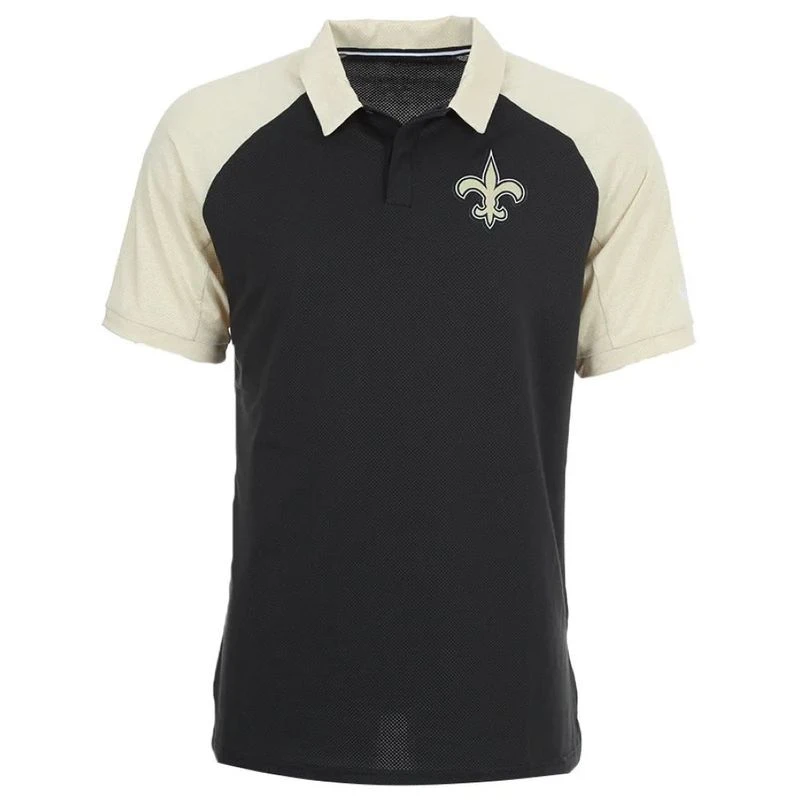Nike Mens Logo NFL New Orleans Saints Polo Black Team Gold Sportpu