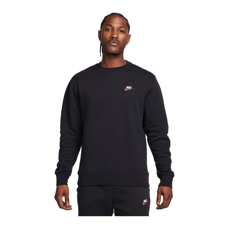 Nike Mens NSW Club DT Crew Pullover Black Sportpursuit