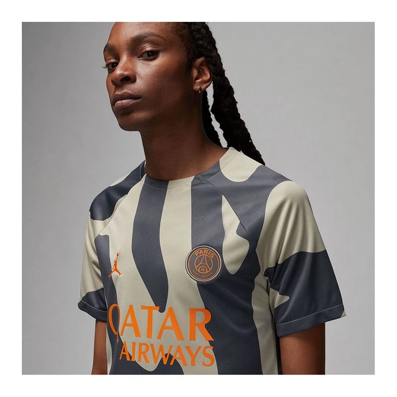 Nike Mens PSG Jersey Stone Stone Iron Grey Magma Orange Sportpursu