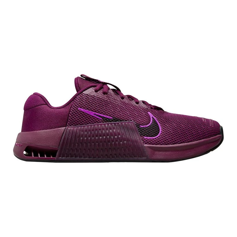 Nike Womens Metcon 9 Footwear Burgundy Black Vivid Purple Volt Spo