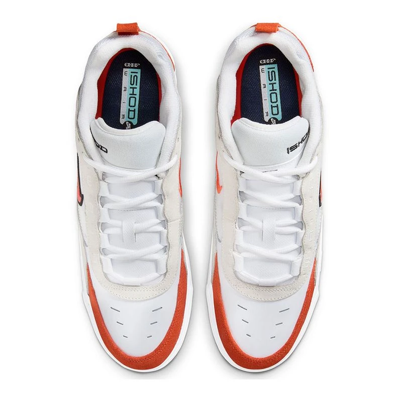 Nike Mens Air Max Ishod Casual Shoes White Orange Summit White Black