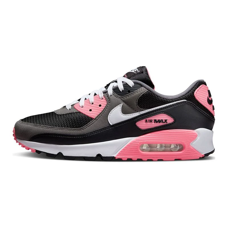 Nike Mens Air Max 90 Casual Shoes Black White Iron Grey Sunset Pulse
