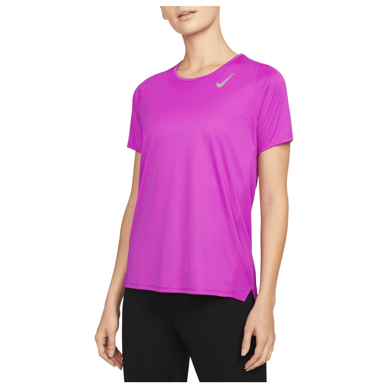 Nike Womens Dri-FIt Race Short Sleeve Top (Vivid Purple/Reflective Sil