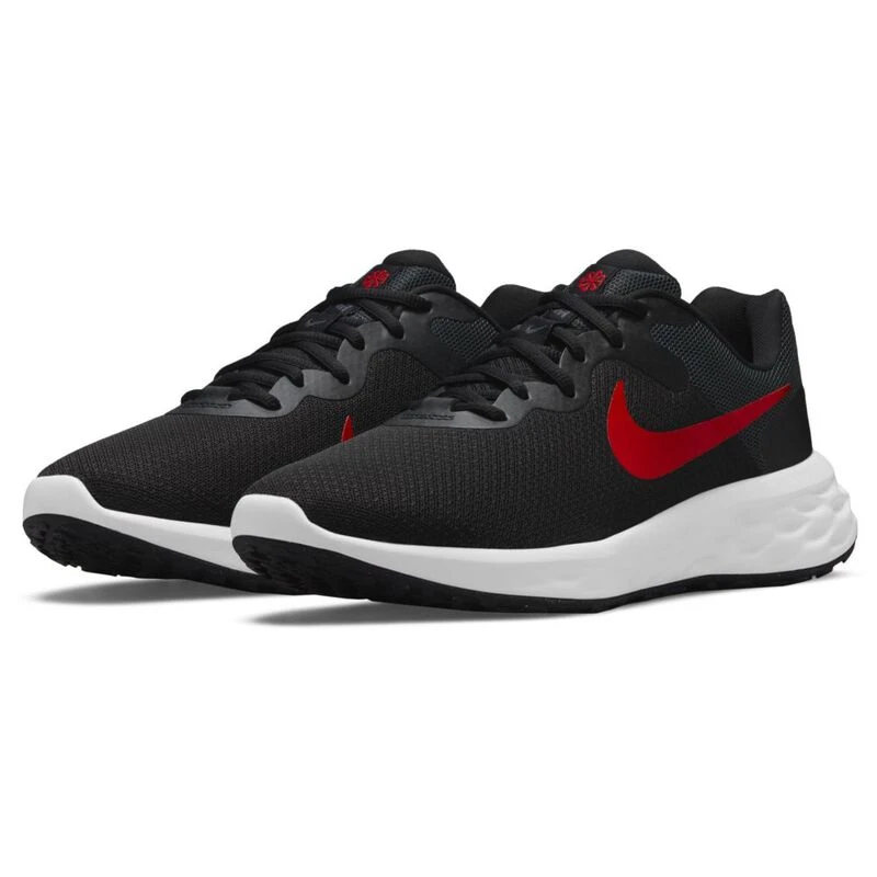 Nike Mens Revolution 6 Running Shoes Black University Red Anthracite