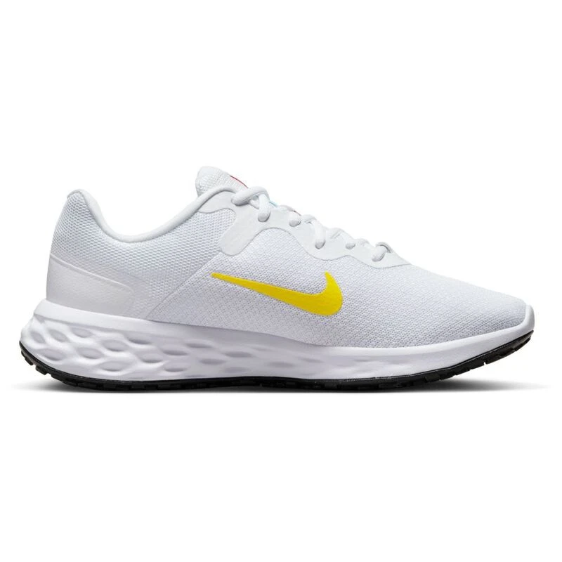Nike Womens Revolution 6 Running Shoes White Opti Yellow Black Baltic