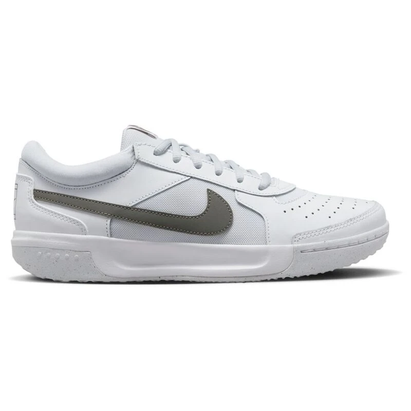Nike Womens NikeCourt Air Zoom Lite 3 Tennis Shoes (White/Flat Pewter/