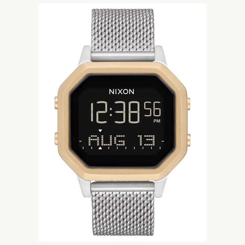 Nixon Womens Siren Milanese Casual Watch Silver Light Gold