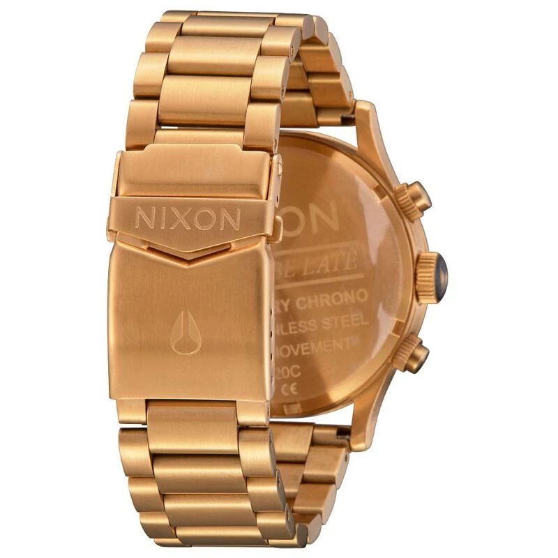 Nixon Mens Sentry Chrono V1 Casual Watch Gold Indigo Sportpursuit
