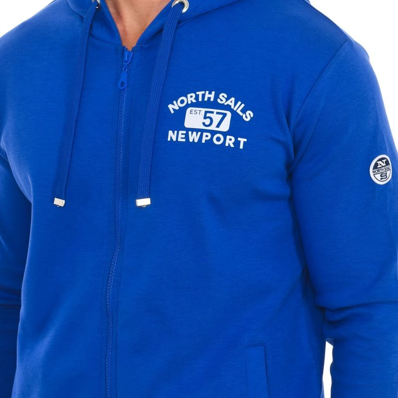 Nautica Anchor Sweat à capuche zippé en polaire pour homme, bleu marine, T- Petit
