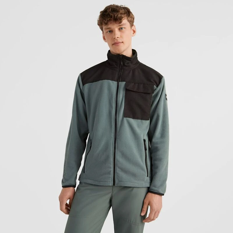 O'Neill Mens Utility Fz Fleece Jacket (Balsam Green Block) | Sportpurs