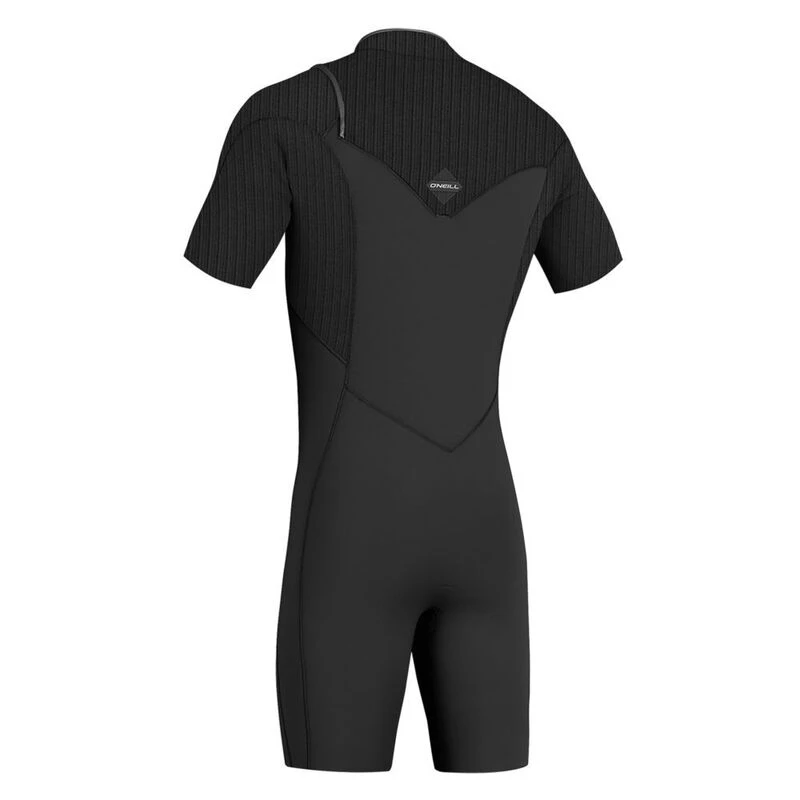 O'Neill Mens Hyperfreak 2mm Chest Zip Short Sleeves Wetsuit (Black/Bla