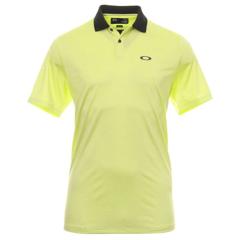 Oakley Mens Divisional Stripe Polo Shirt Sunny Lime Sportpursuit.c