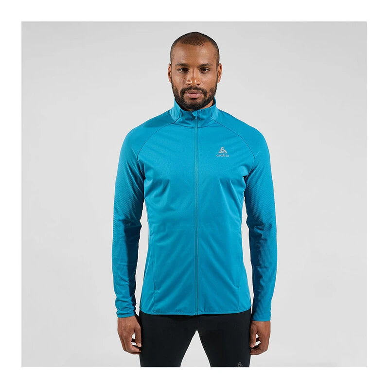 Odlo Mens Zeroweight Warm Hybrid Jacket Blue Sportpursuit