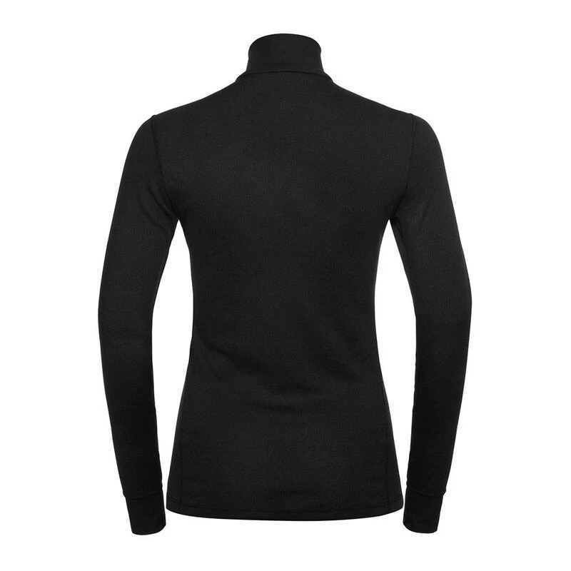 Sous-couche Odlo Femmes Performance Warm Éco - Manches Longues, Col Ras-du-Cou, Noir, Taille XL