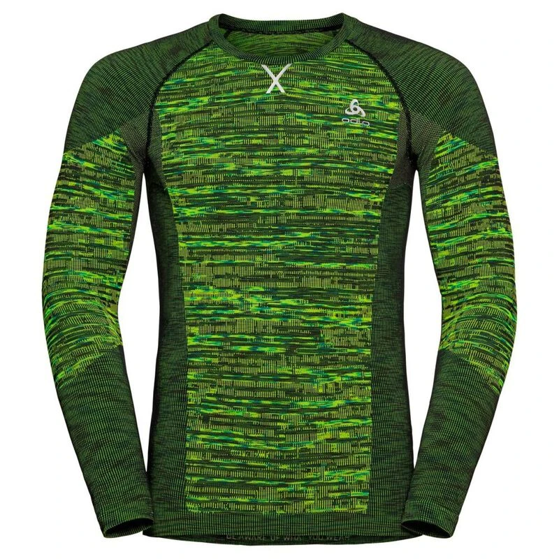 Odlo Mens Blackcomb Eco T-Shirt (Lime Green/Space Dye Underlay) | Spor