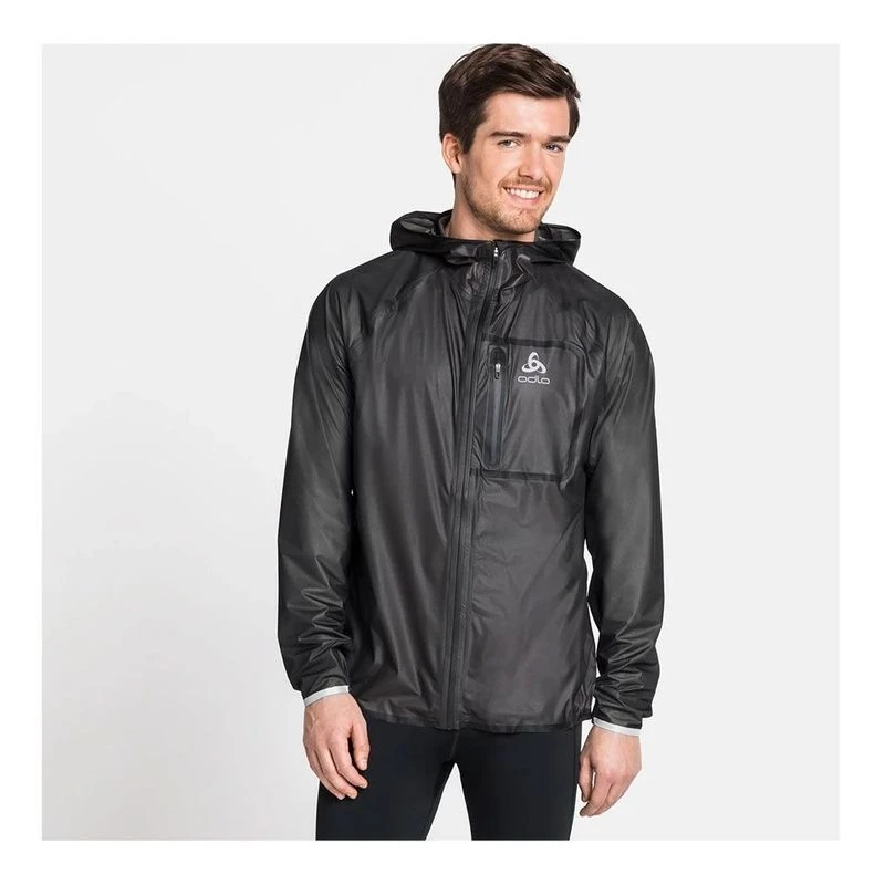 Odlo Mens Zeroweight Dual Dry Waterproof Jacket Black Sportpursuit