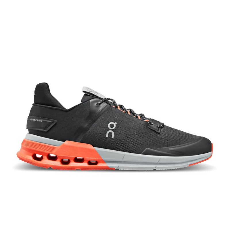 On Running Mens Cloudnova Flux 1 Running Shoes (Black/Flame  display picture 1