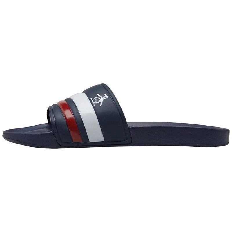Original Penguin Mens Pier Sliders Navy Retro Stripe Sportpursuit