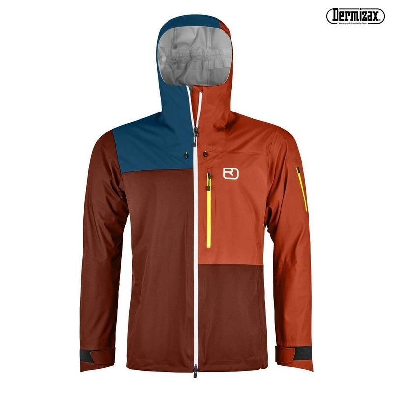 Ortovox Mens Ortler 3L Jacket Clay Orange Sportpursuit