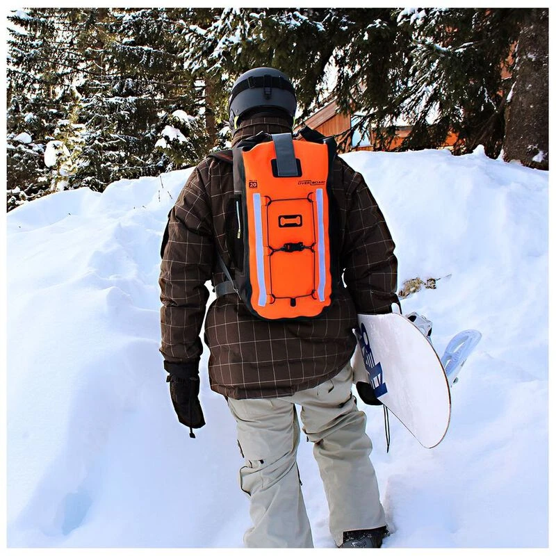 OverBoard 30L Pro Vis Waterproof Backpack High Vis Orange Sportpur
