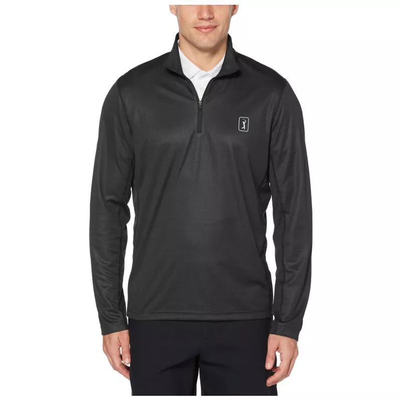 Pull Homme PGA Tour – Taille M – 1/4 Zippé – Gris (Bruyère) – Evacuant L'Humidité – Neuf
