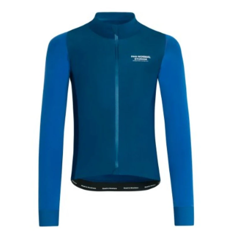 PasNormalStudios Mens Mechanism Thermal LS Cycling Jersey (Dark Blue)