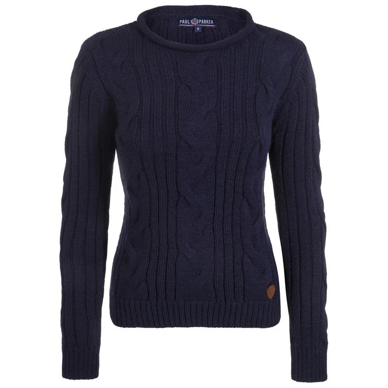 Paul Parker Womens Cable Knit Pullover Navy Sportpursuit
