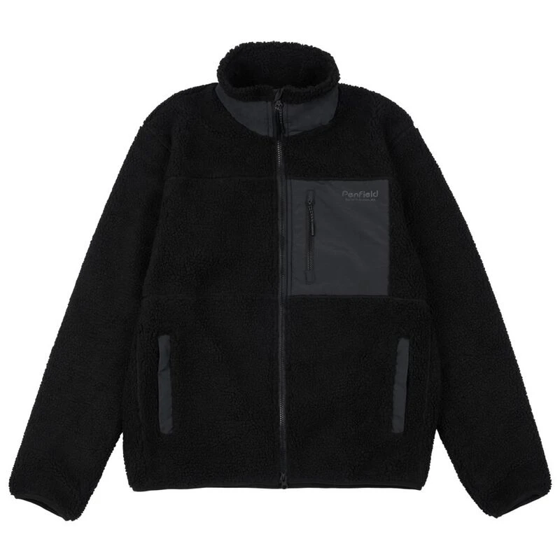 Penfield Mens P Bear Outdoor Borg Jacket Black Sportpursuit