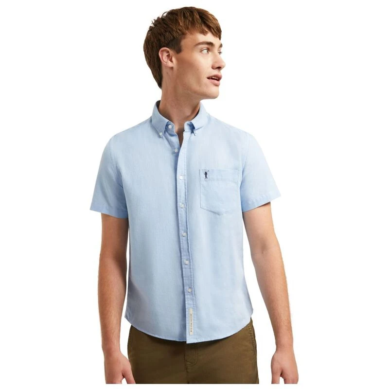 PoloClub Mens Rigby Go Linen Shirt (Light Blue) | Sportpursuit.com
