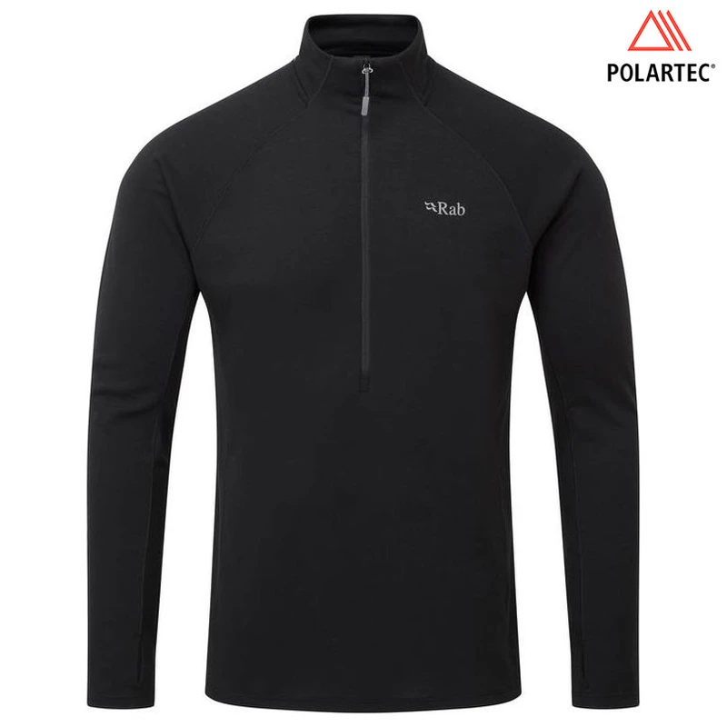 Rab Mens Powerdry Fleece Pullover Black Sportpursuit