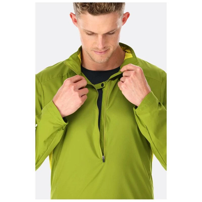 Rab Mens Windveil Pullover (Aspen Green/Zest)
