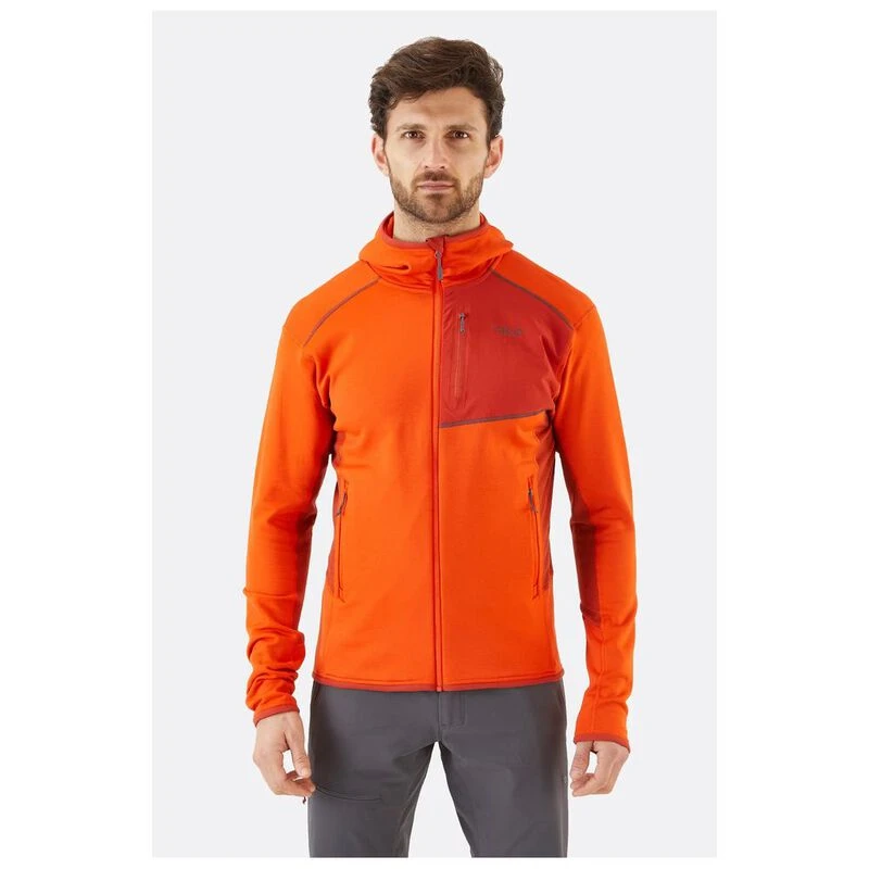 Rab Mens Syncrino Mid Hoody Jacket (Firecracker Rab Mens Syncrino Mid Hoody Jacket (Firecracker