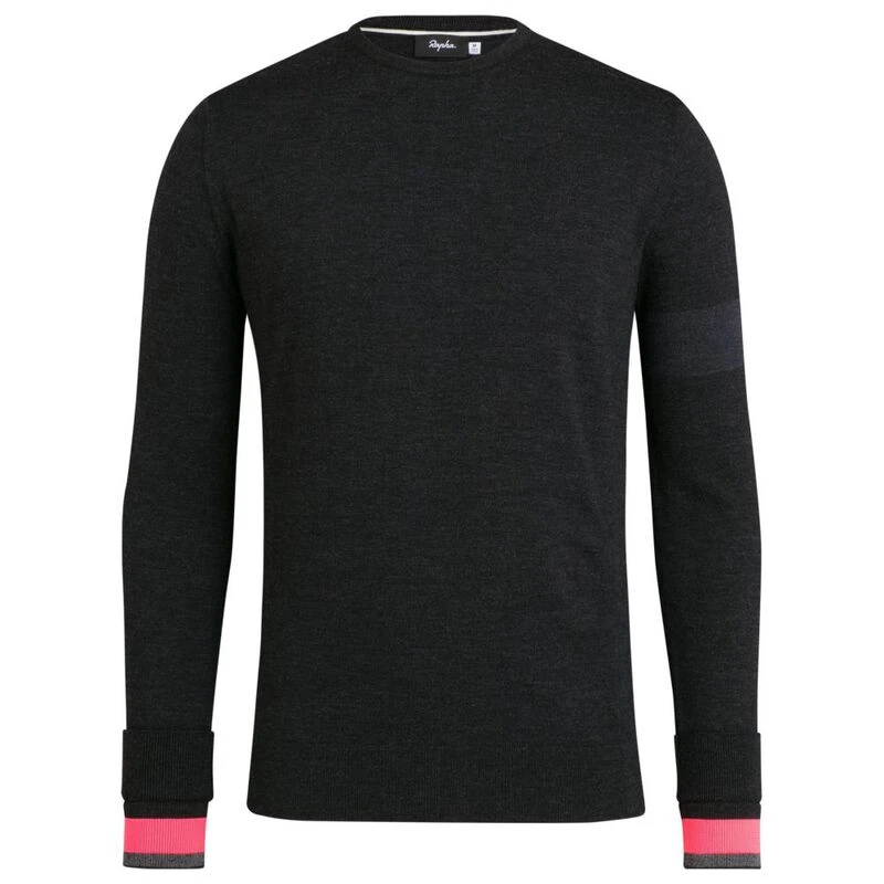 Rapha Mens Crew Neck Knit Jersey Black Marl Sportpursuit