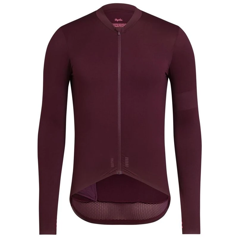 Rapha Mens Pro Team Midweight Long Sleeve Jersey Rich Burgundy Spo