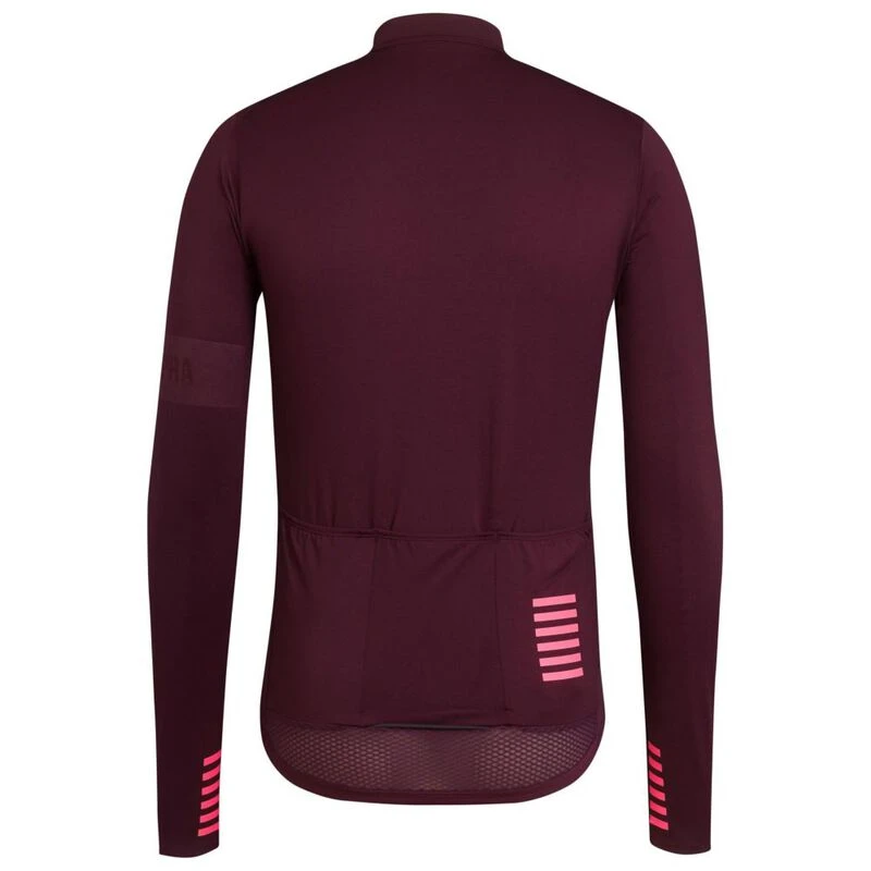 Rapha Mens Pro Team Midweight Long Sleeve Jersey Rich Burgundy Spo