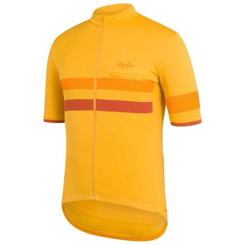 Rapha Mens Brevet Jersey Dark Yellow Brick Orange Sportpursuit